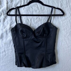 Aritzia satin bustier black size 4